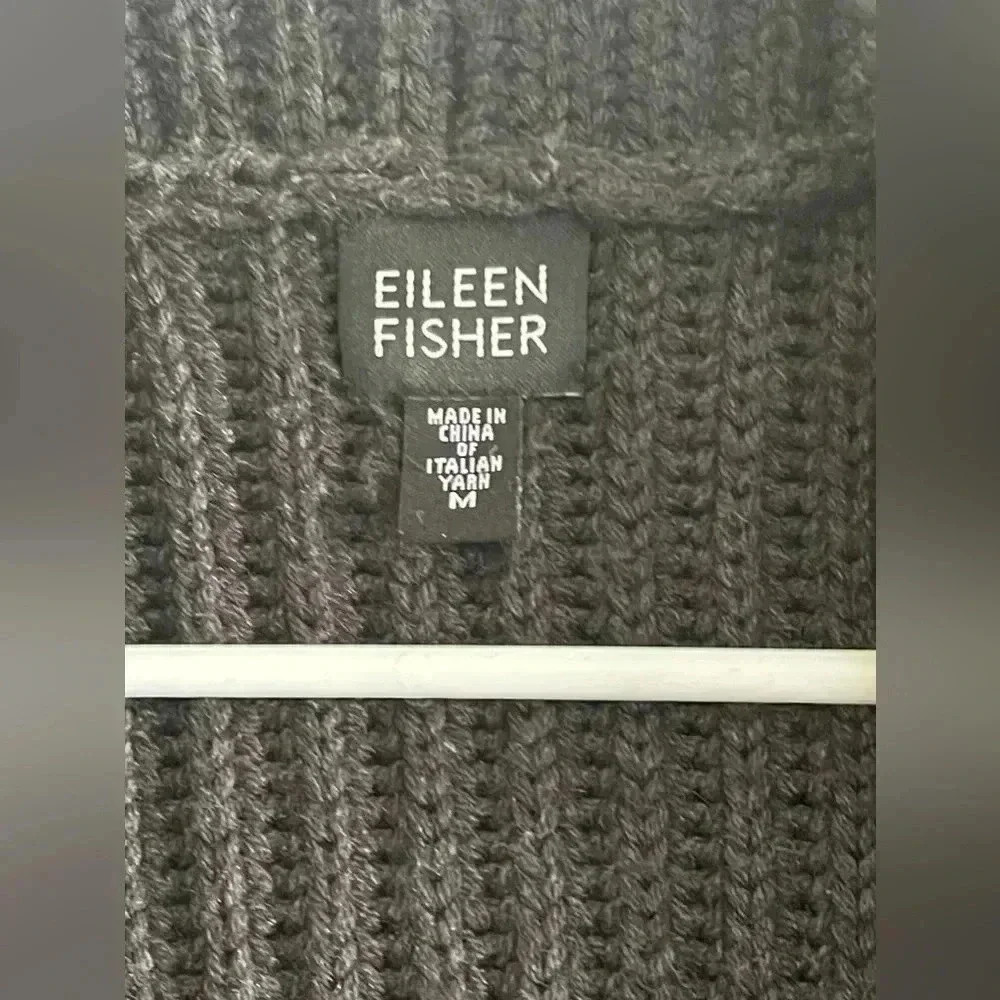 Eileen Fisher Open Front Wool Cardigan - Size M